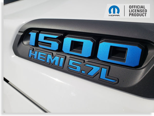 1500 HEMI 5.7L Hood Emblem Overlay Decals