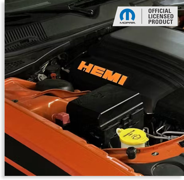 HEMI Lettering Engine Cover Decals - 09-23 Challenger R/T